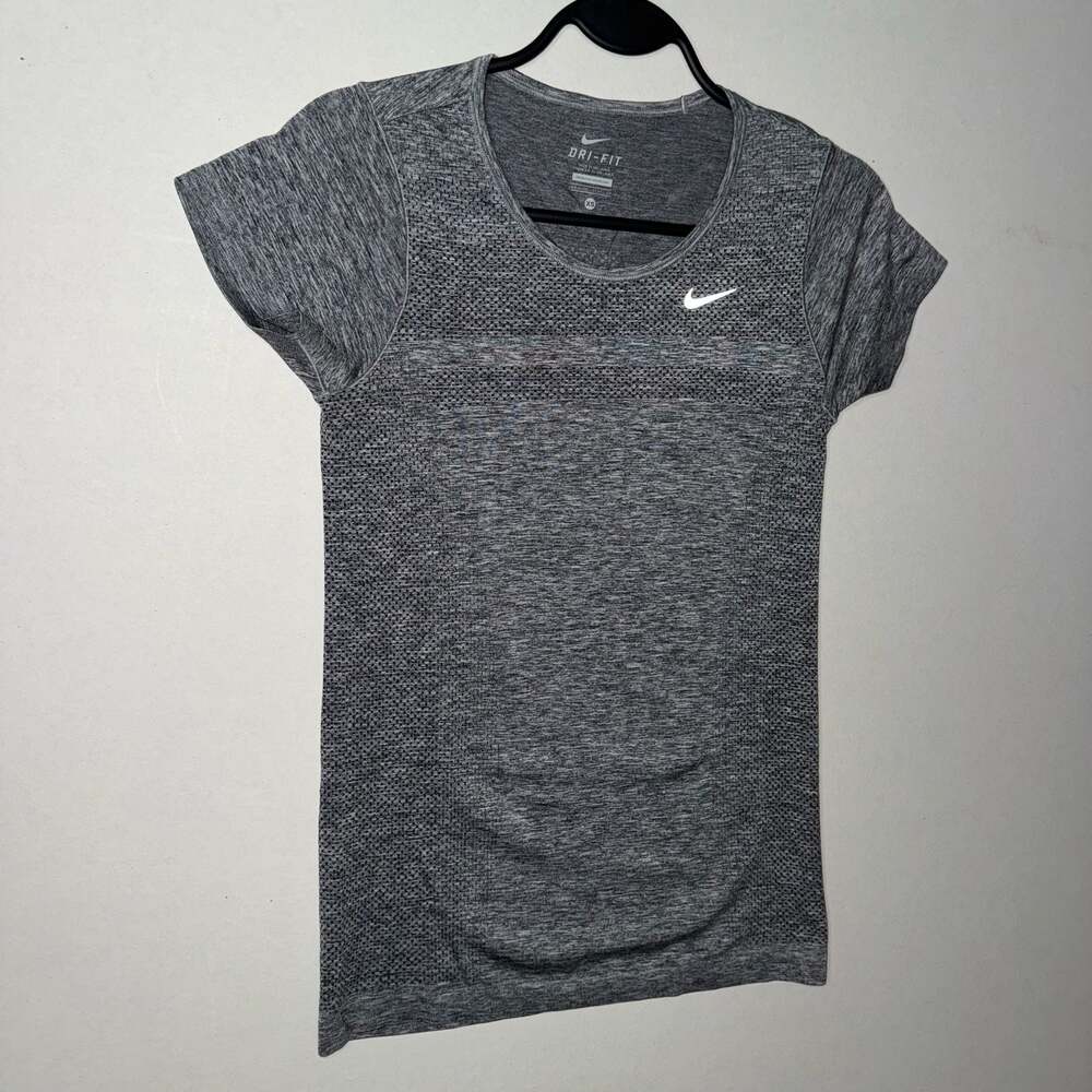 Nike Dri-FIT Seamless Athletic T-Shirt Gray Women's Size XS